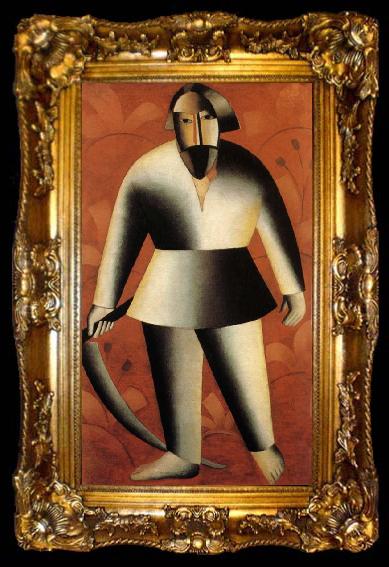 framed  Kasimir Malevich The Harvestman with red background, ta009-2